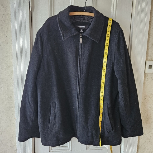 Claiborne Outerwear Men's Large Black Wool Zip-up Coat - Picture 8 of 11